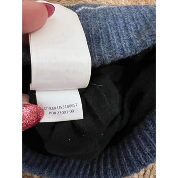 Prana Navy Blue Stretch Tight Knit Classic Printed Beanie Hats U53180657 - Picture 4 of 7